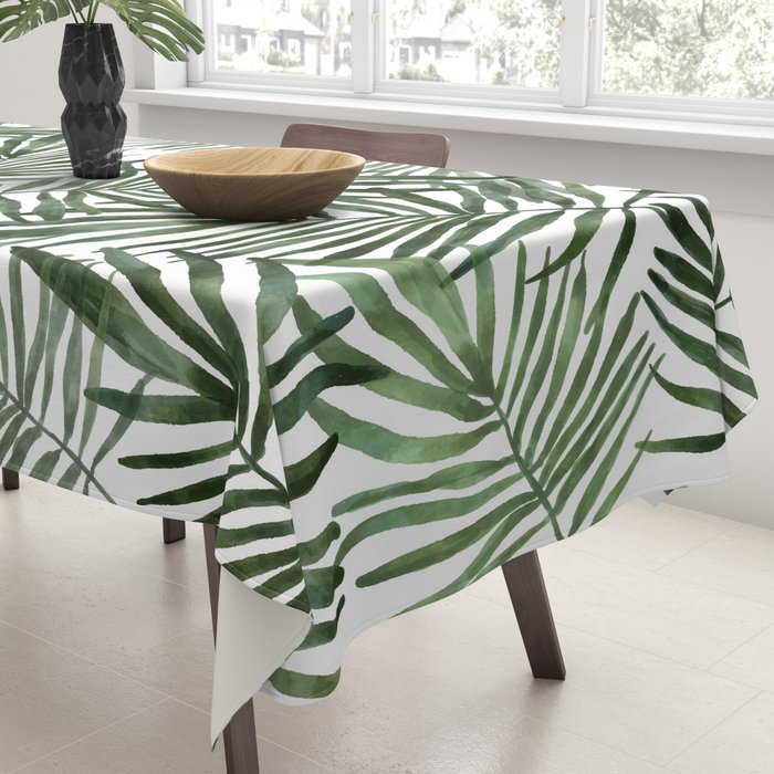 Watercolor simple leaves Tablecloth Gallery Image 3