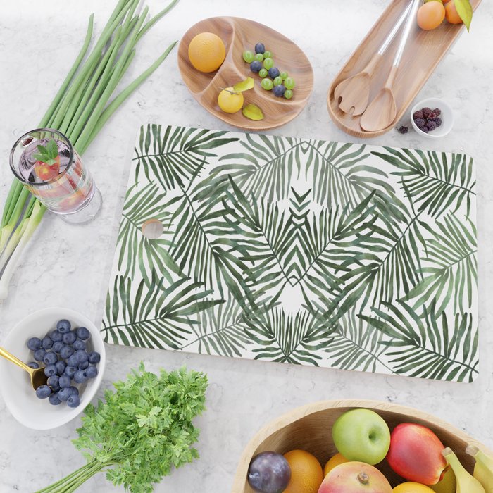 Watercolor simple leaves Cutting Board Gallery Image 2