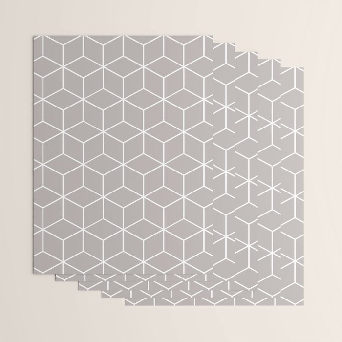 Cube Geometric 03 Grey Wrapping Paper Gallery Image 3