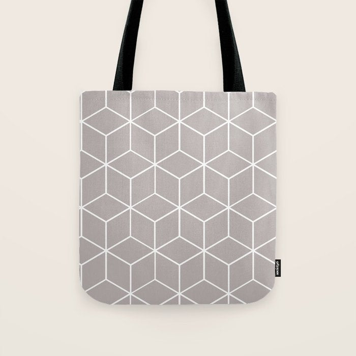 Cube Geometric 03 Grey Tote Bag Gallery Image 1