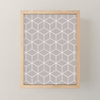 Cube Geometric 03 Grey Mini Art Print Gallery Image 1