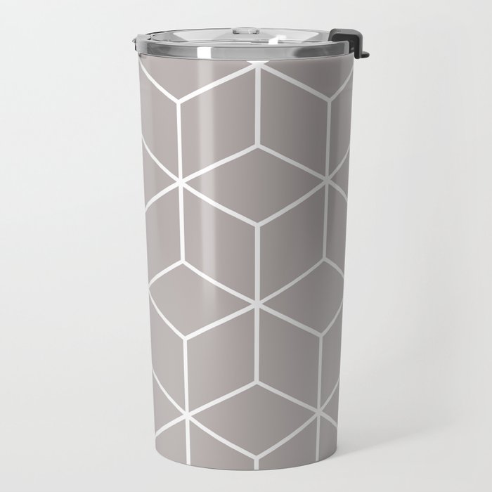 Cube Geometric 03 Grey Travel Mug Gallery Image 2