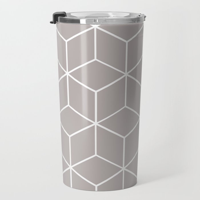 Cube Geometric 03 Grey Travel Mug Gallery Image 3