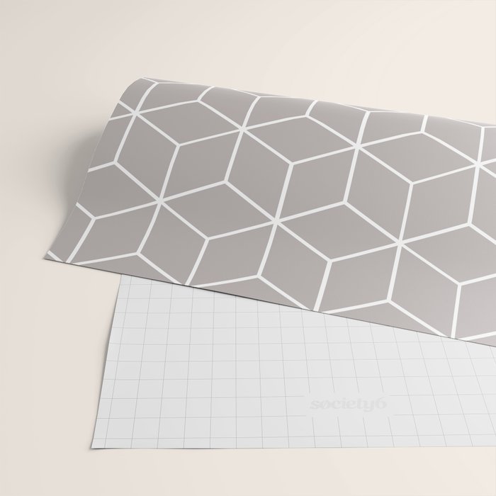 Cube Geometric 03 Grey Wrapping Paper Gallery Image 2