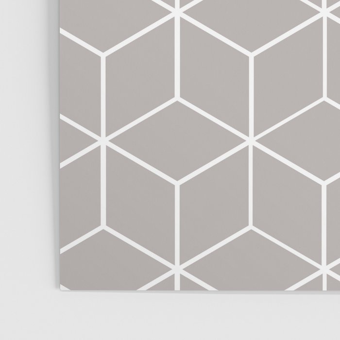 Cube Geometric 03 Grey Poster Gallery Image 3