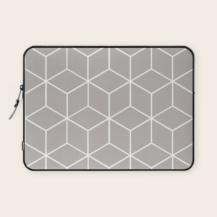 Cube Geometric 03 Grey Laptop Sleeve Gallery Image 1