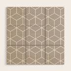 Cube Geometric 03 Grey Wood Wall Art Gallery Image 1
