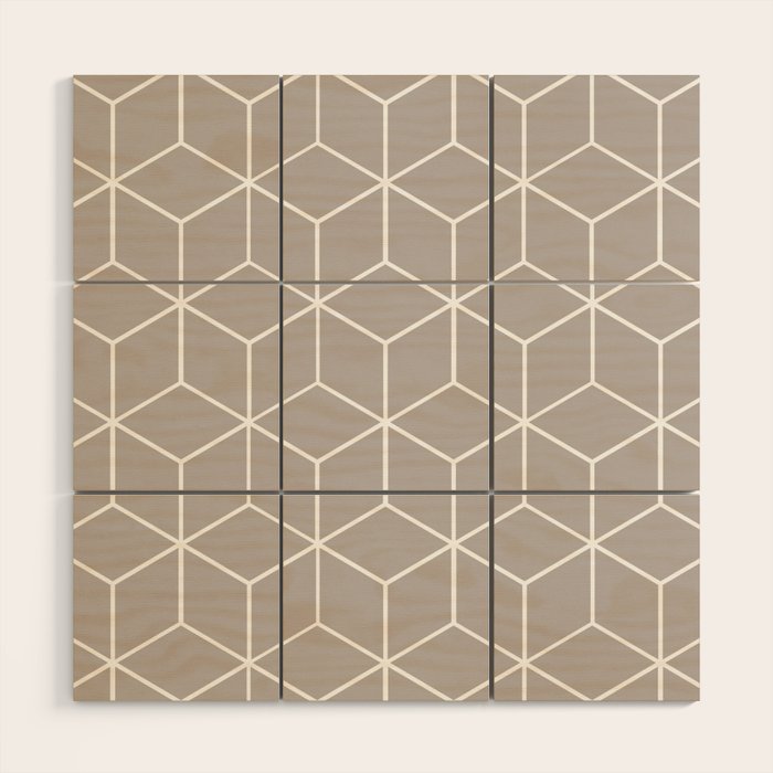 Cube Geometric 03 Grey Wood Wall Art Gallery Image 1