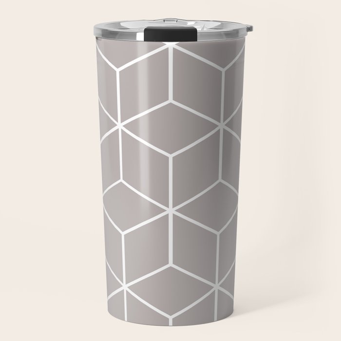 Cube Geometric 03 Grey Travel Mug Gallery Image 1