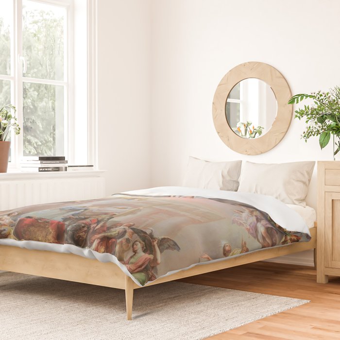 Renaissance Painting Angels Cherubs Aesthetic Allegorical Scene Duvet Cover Gallery Image 2