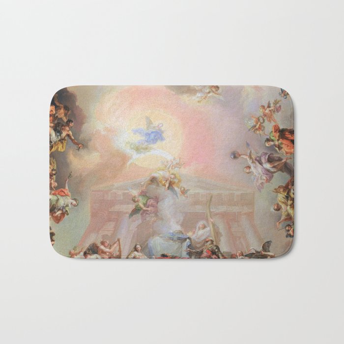 Renaissance Painting Angels Cherubs Aesthetic Allegorical Scene Bath Mat Gallery Image 1
