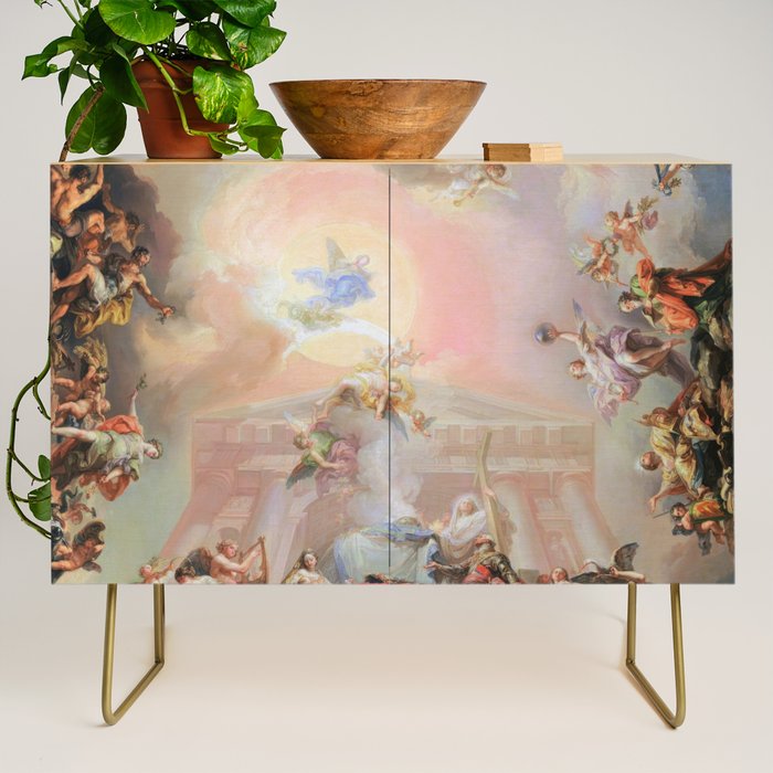 Renaissance Painting Angels Cherubs Aesthetic Allegorical Scene Credenza Gallery Image 1