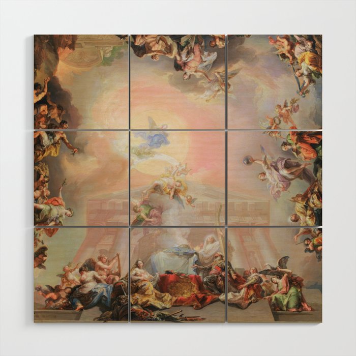 Renaissance Painting Angels Cherubs Aesthetic Allegorical Scene Wood Wall Art Gallery Image 1