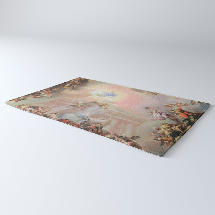 Renaissance Painting Angels Cherubs Aesthetic Allegorical Scene Rug Gallery Image 3