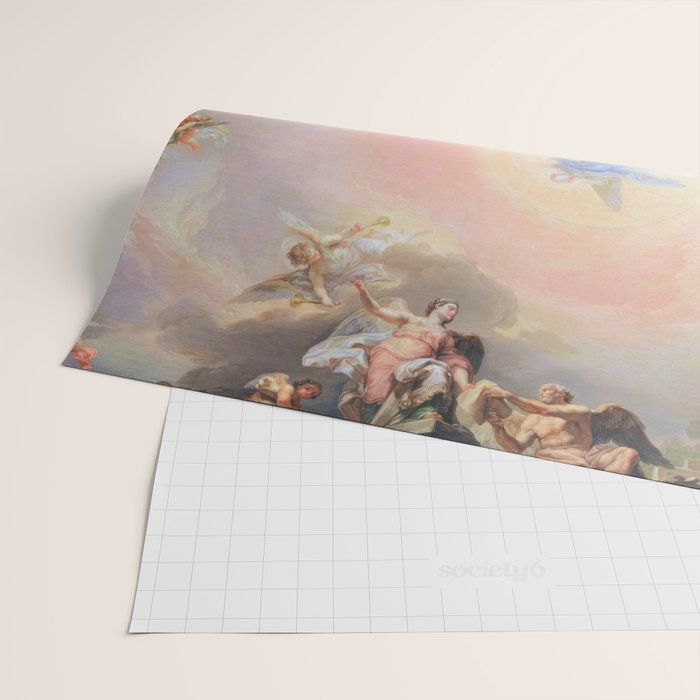 Renaissance Painting Angels Cherubs Aesthetic Allegorical Scene Wrapping Paper Gallery Image 2