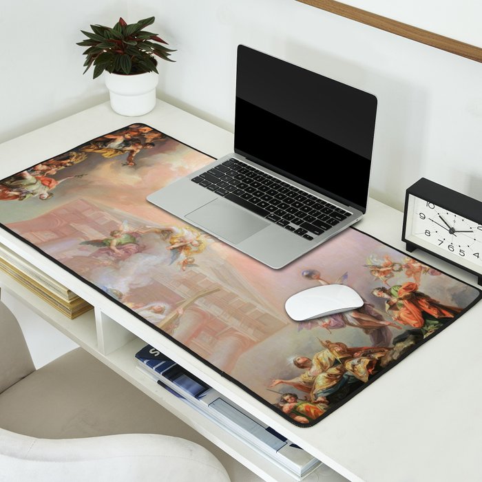 Renaissance Painting Angels Cherubs Aesthetic Allegorical Scene Desk Mat Gallery Image 2