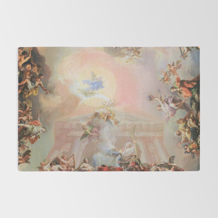 Renaissance Painting Angels Cherubs Aesthetic Allegorical Scene Rug Gallery Image 2