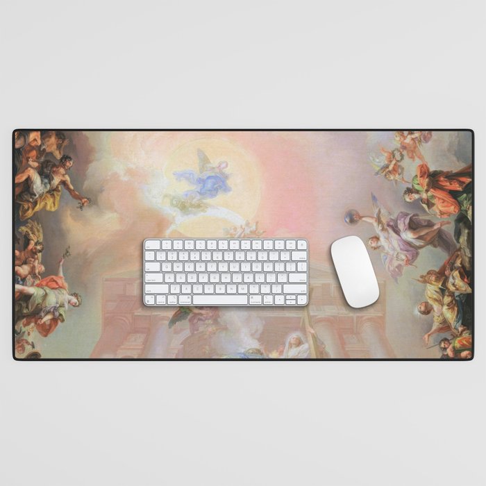Renaissance Painting Angels Cherubs Aesthetic Allegorical Scene Desk Mat Gallery Image 1