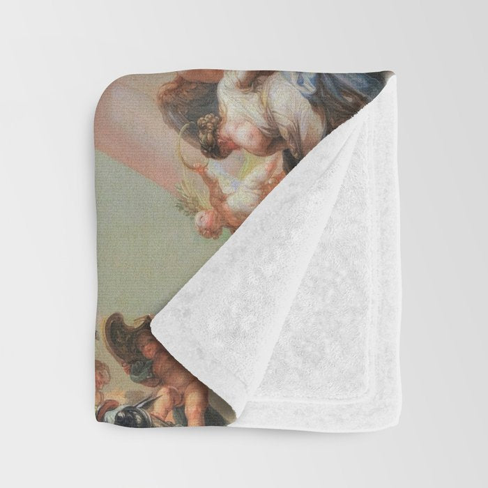 Renaissance Painting Angels Cherubs Aesthetic Allegorical Scene Throw Blanket Gallery Image 3