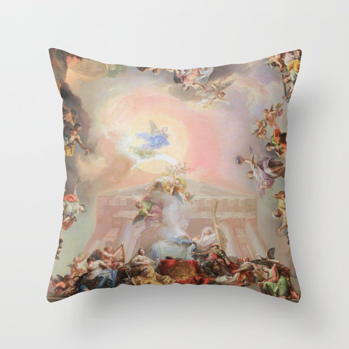 Renaissance Painting Angels Cherubs Aesthetic Allegorical Scene Throw Pillow Gallery Image 6