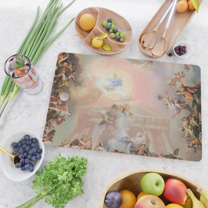 Renaissance Painting Angels Cherubs Aesthetic Allegorical Scene Cutting Board Gallery Image 2