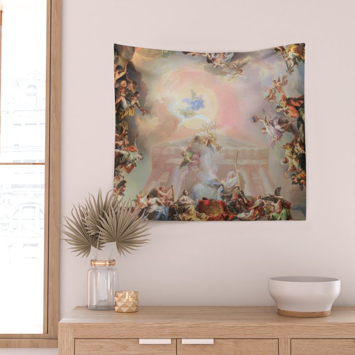 Renaissance Painting Angels Cherubs Aesthetic Allegorical Scene Wall Tapestry Gallery Image 2