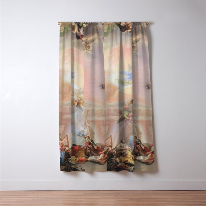 Renaissance Painting Angels Cherubs Aesthetic Allegorical Scene Window Curtain Gallery Image 3