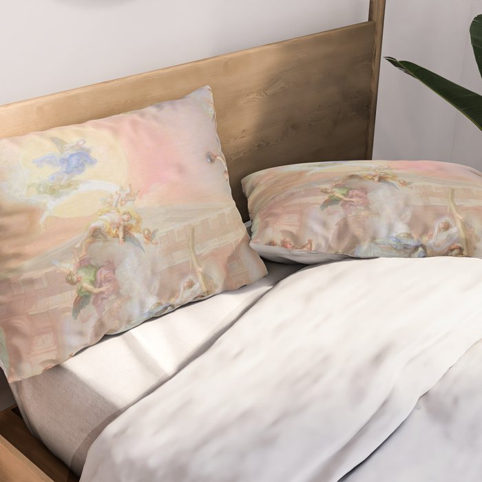 Renaissance Painting Angels Cherubs Aesthetic Allegorical Scene Pillow Sham Gallery Image 2