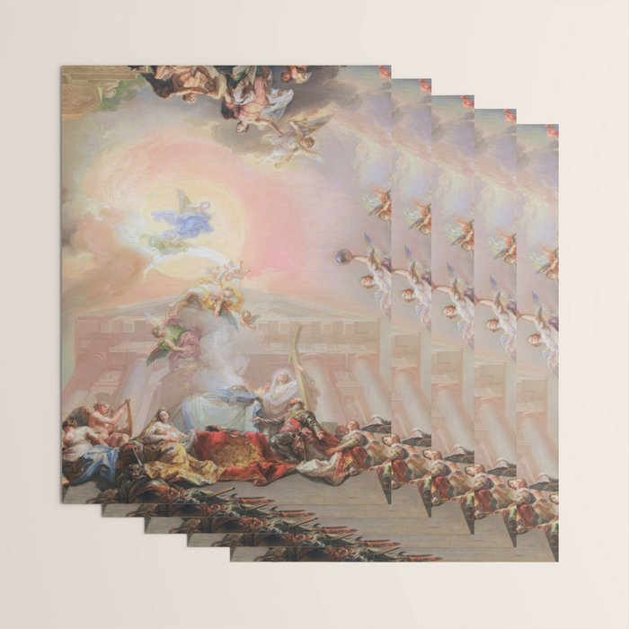 Renaissance Painting Angels Cherubs Aesthetic Allegorical Scene Wrapping Paper Gallery Image 3