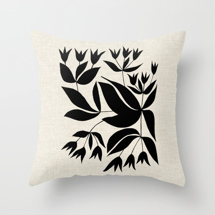 Vining Bell Flower Throw Pillow Gallery Image 6