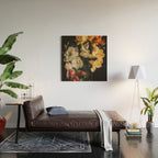 Flower Photography - Mixed Floral Bouquet - Pink Yellow Flowers - Elegant Dark Dramatic Floral print Wood Wall Art Gallery Image 2