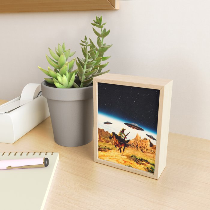 UFO Space Chase Mini Art Print Gallery Image 2