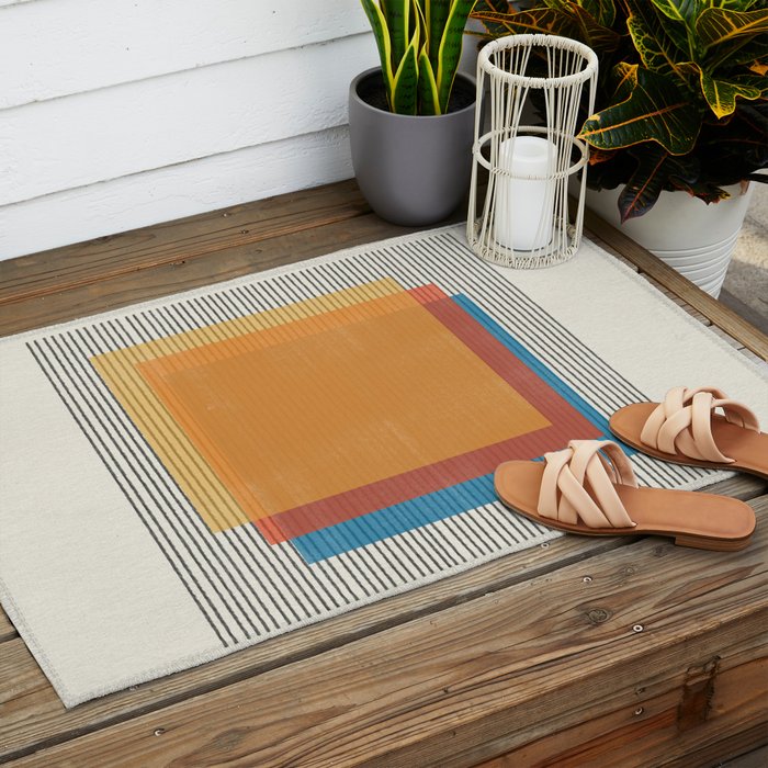 Midcentury Modern Object 01 Outdoor Rug Gallery Image 2