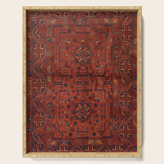 Traditional Vintage Moroccan Rug Design E13 Serving Tray Gallery Image 1