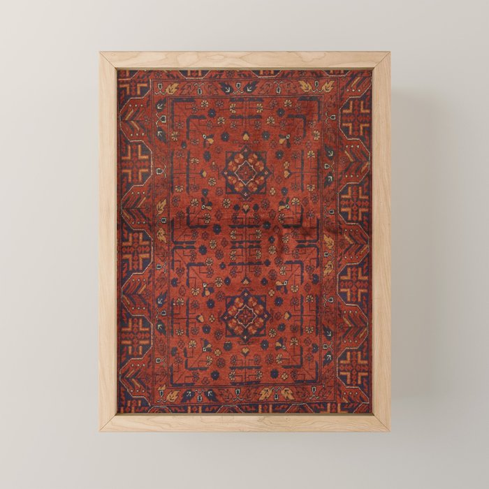 Traditional Vintage Moroccan Rug Design E13 Mini Art Print Gallery Image 1