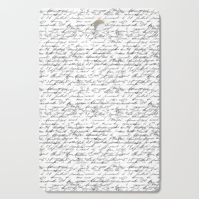 Vintage Handwriting Black And White Nostalgic Texture Cutting Board Gallery Image 1