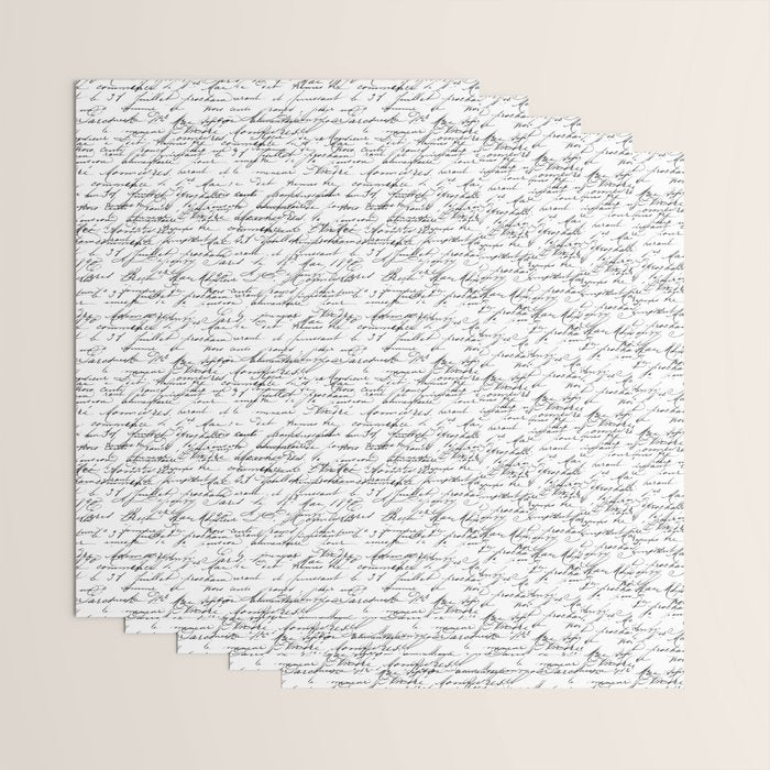 Vintage Handwriting Black And White Nostalgic Texture Wrapping Paper Gallery Image 3