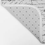Vintage Handwriting Black And White Nostalgic Texture Bath Mat Gallery Image 2
