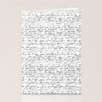 Vintage Handwriting Black And White Nostalgic Texture Stationery Card Gallery Image 2