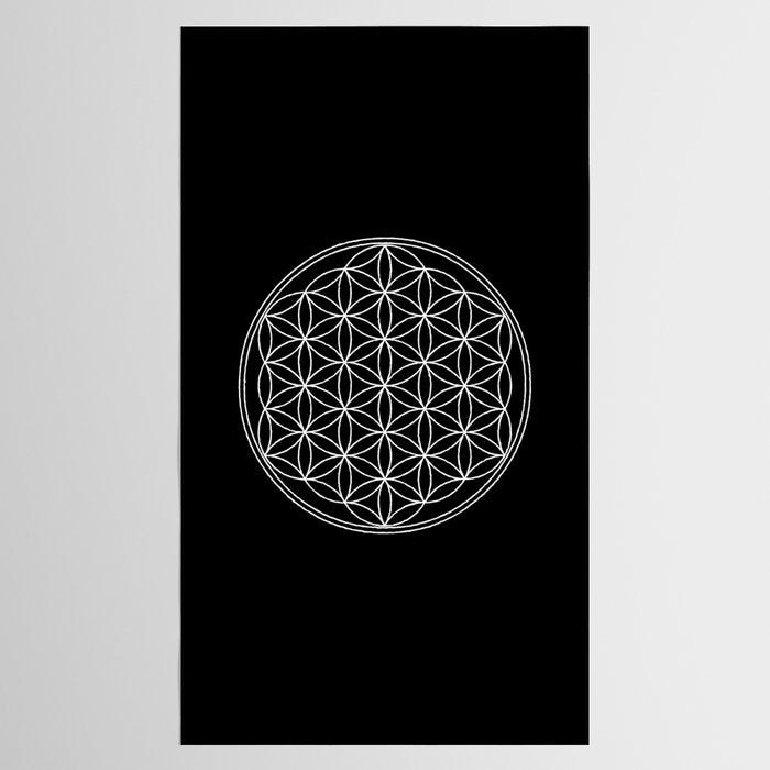 Flower of life on black Tablecloth Gallery Image 2
