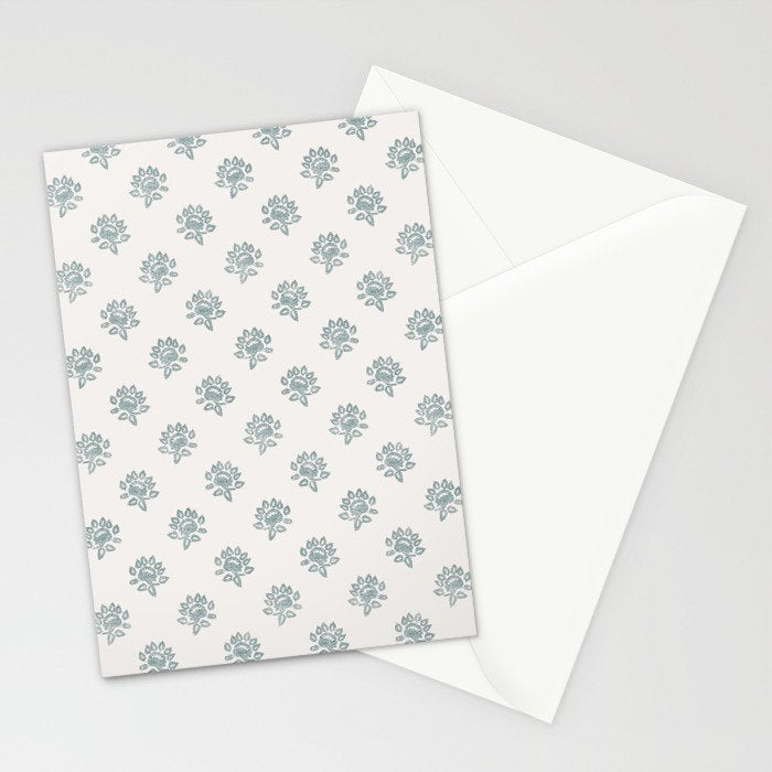 Small Distressed Block Print - Seaglass Stationery Card Gallery Image 2