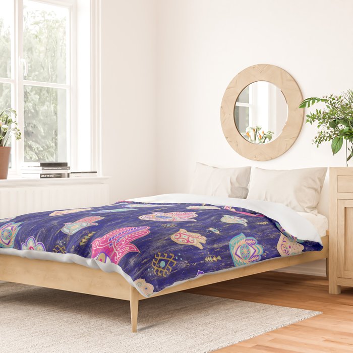 Hamsa Mystical Protection Duvet Cover Gallery Image 2