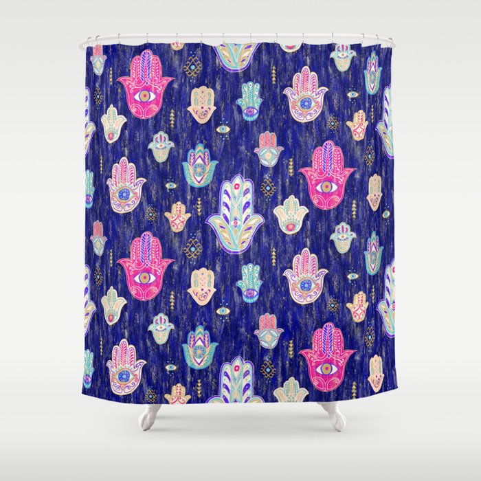 Hamsa Mystical Protection Shower Curtain Gallery Image 1