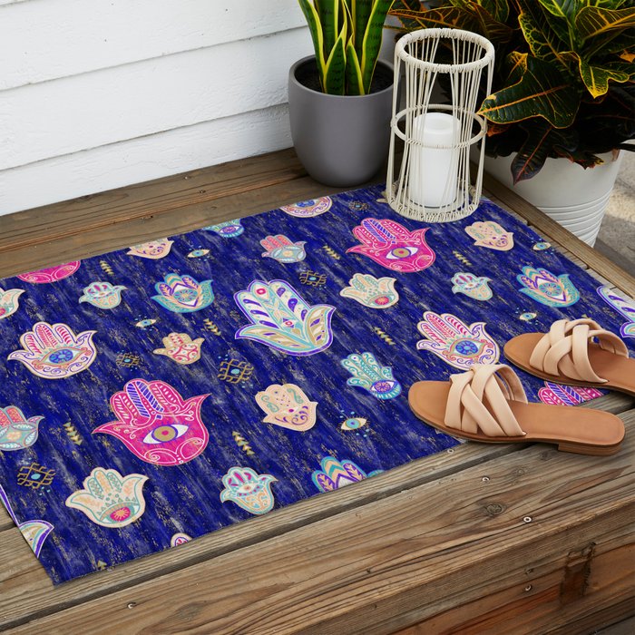 Hamsa Mystical Protection Outdoor Rug Gallery Image 2
