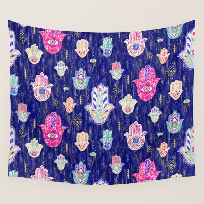 Hamsa Mystical Protection Wall Tapestry Gallery Image 4