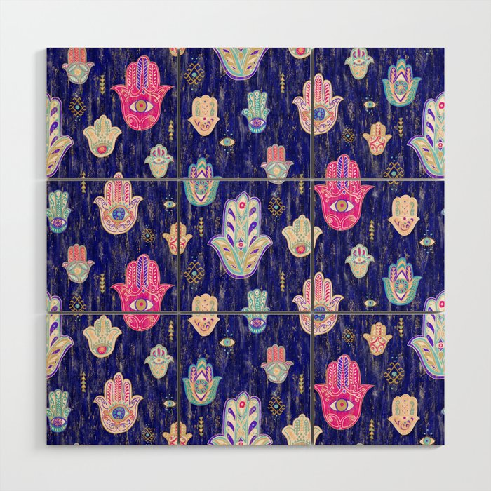 Hamsa Mystical Protection Wood Wall Art Gallery Image 1
