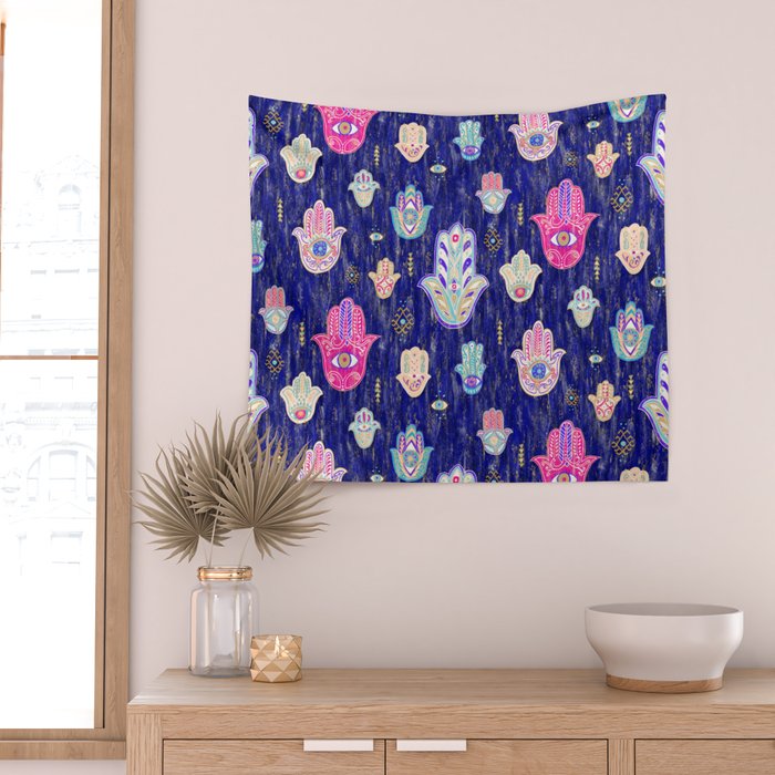 Hamsa Mystical Protection Wall Tapestry Gallery Image 2