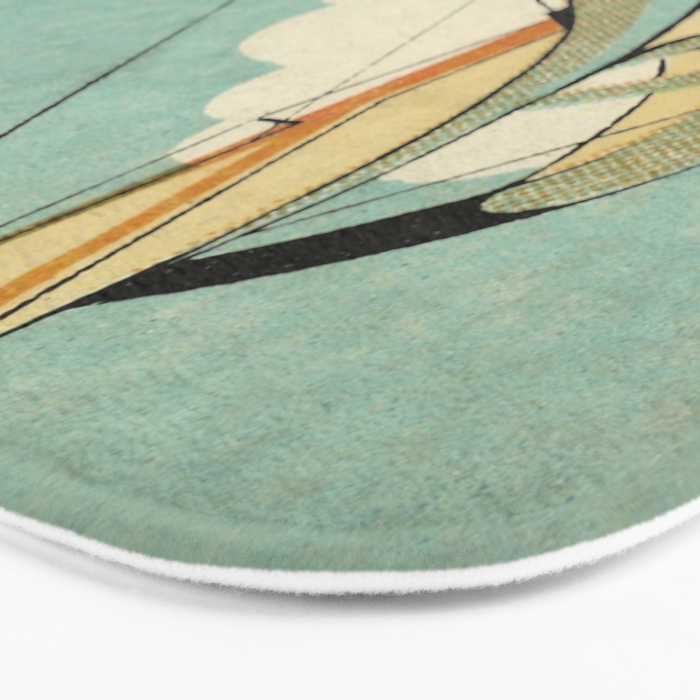 Vintage Japanese Sailboat Bath Mat Gallery Image 3
