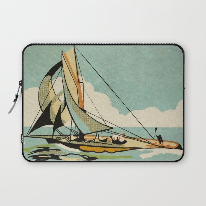 Vintage Japanese Sailboat Laptop Sleeve Gallery Image 1