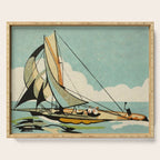 Vintage Japanese Sailboat Serving Tray Gallery Image 1